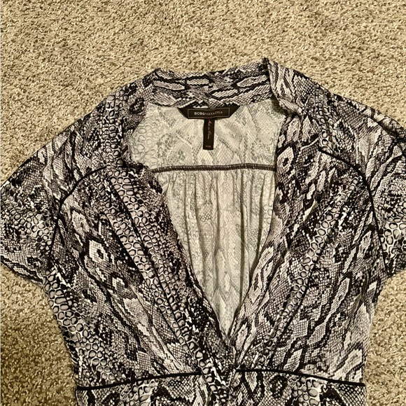 BCBGMAXAZRIA Twist-Front Snakeskin Dress - Picture 4 of 7